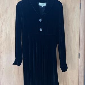 Black Velvet Long Sleeve Mini Dress
